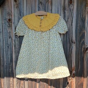 Yellow Floral Kids Cotton Dress